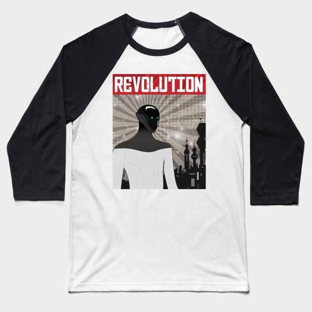 Bot Revolution Baseball T-Shirt by origato